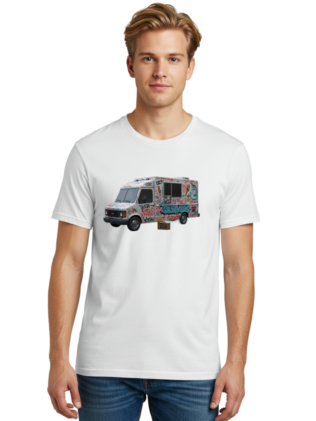 Graffiti-Food-Truck Men'S Graphic Tee, 100% Cotton, Comfortable Casual Summer Wear, Machine Washable, Vintage Camera, Old Camera, Antique Camera, Black Camera, Classic Photography, Photography Equipment, Nostalgic Device, Film Camera, Bak713