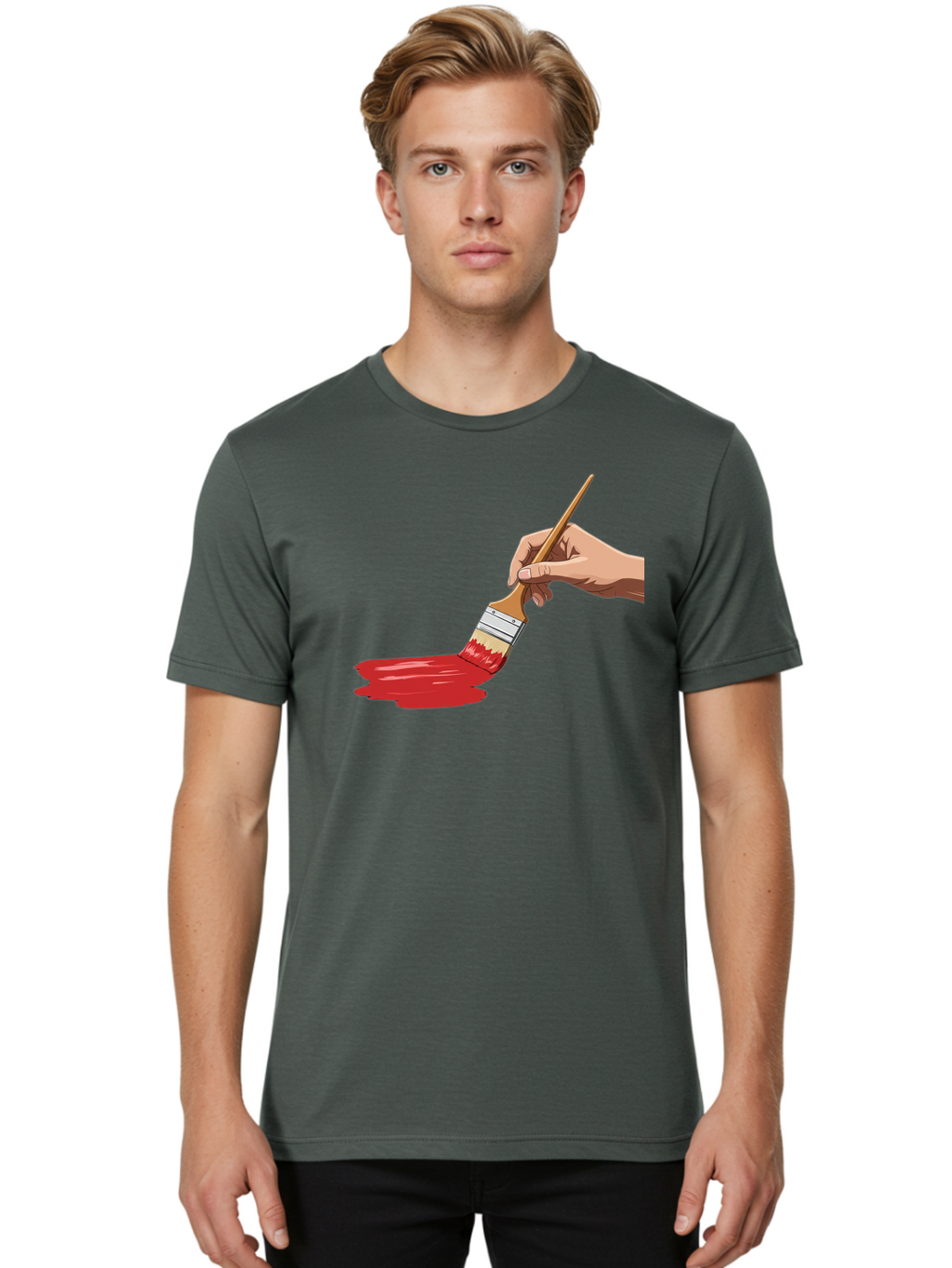 Hand-Painting-With-Red-Paint Men'S Graphic Tee, 100% Cotton, Comfortable Casual Summer Wear, Machine Washable, Vintage Camera, Old Camera, Antique Camera, Black Camera, Classic Photography, Photography Equipment, Nostalgic Device, Film Camera, Bak718