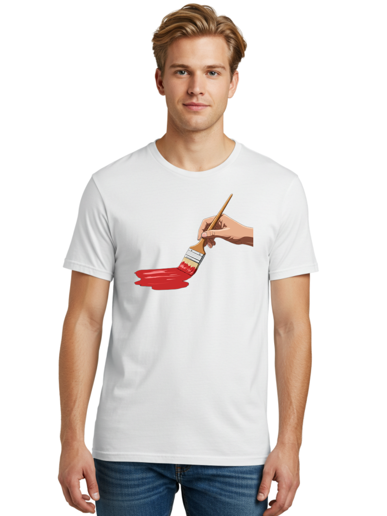 Hand-Painting-With-Red-Paint Men'S Graphic Tee, 100% Cotton, Comfortable Casual Summer Wear, Machine Washable, Vintage Camera, Old Camera, Antique Camera, Black Camera, Classic Photography, Photography Equipment, Nostalgic Device, Film Camera, Bak718