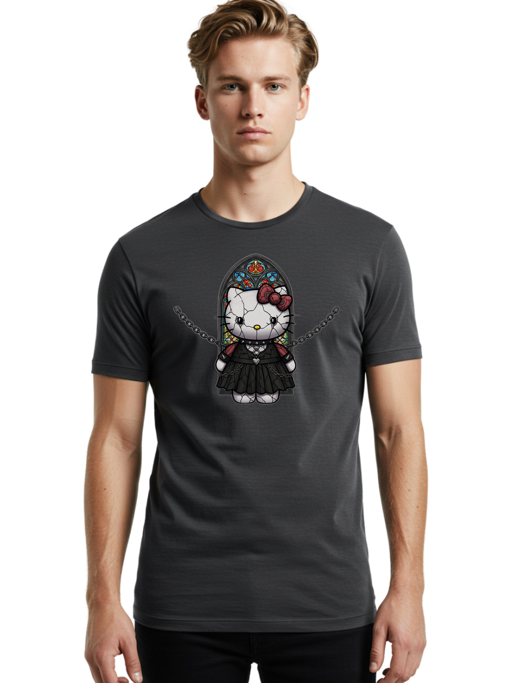 Hello-Kitty-Emo Men'S Graphic Tee, 100% Cotton, Comfortable Casual Summer Wear, Machine Washable, Vintage Camera, Old Camera, Antique Camera, Black Camera, Classic Photography, Photography Equipment, Nostalgic Device, Film Camera, Camera Art Bak724