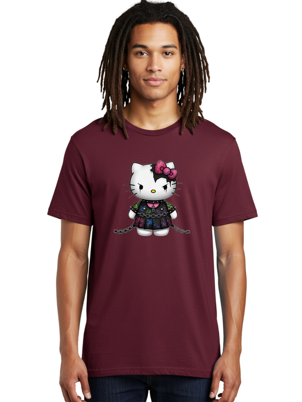 Hello-Kitty-Graffiti Men'S Graphic Tee, 100% Cotton, Comfortable Casual Summer Wear, Machine Washable, Vintage Camera, Old Camera, Antique Camera, Black Camera, Classic Photography, Photography Equipment, Nostalgic Device, Film Camera, Bak725