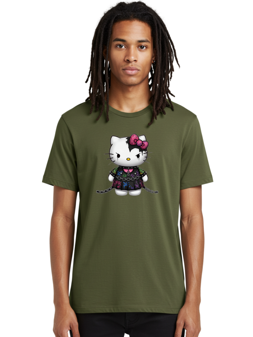 Hello-Kitty-Graffiti Men'S Graphic Tee, 100% Cotton, Comfortable Casual Summer Wear, Machine Washable, Vintage Camera, Old Camera, Antique Camera, Black Camera, Classic Photography, Photography Equipment, Nostalgic Device, Film Camera, Bak725