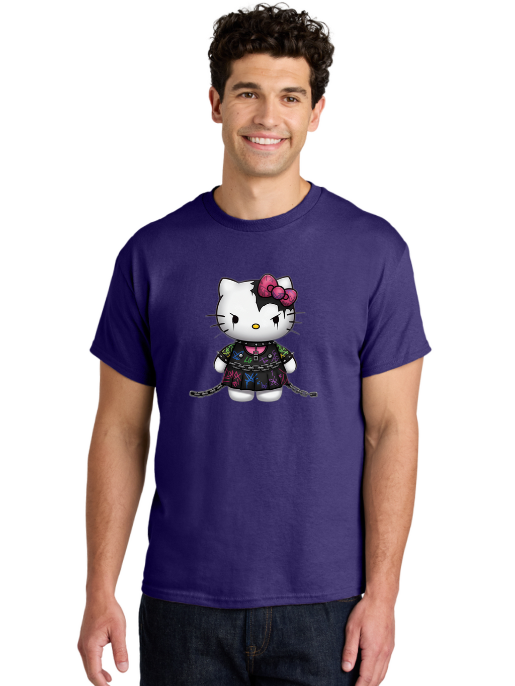 Hello-Kitty-Graffiti Men'S Graphic Tee, 100% Cotton, Comfortable Casual Summer Wear, Machine Washable, Vintage Camera, Old Camera, Antique Camera, Black Camera, Classic Photography, Photography Equipment, Nostalgic Device, Film Camera, Bak725