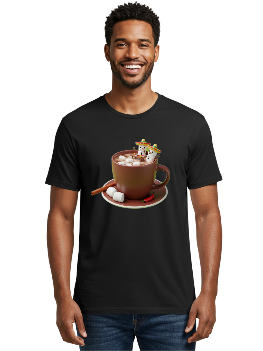 Hot-Chocolate-1 Men'S Graphic Tee, 100% Cotton, Comfortable Casual Summer Wear, Machine Washable, Vintage Camera, Old Camera, Antique Camera, Black Camera, Classic Photography, Photography Equipment, Nostalgic Device, Film Camera, Camera Art Bak728