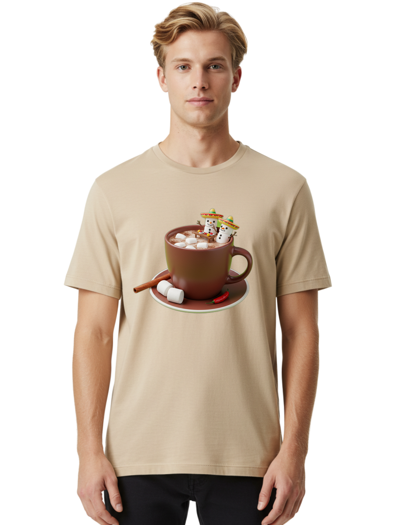 Hot-Chocolate-1 Men'S Graphic Tee, 100% Cotton, Comfortable Casual Summer Wear, Machine Washable, Vintage Camera, Old Camera, Antique Camera, Black Camera, Classic Photography, Photography Equipment, Nostalgic Device, Film Camera, Camera Art Bak728