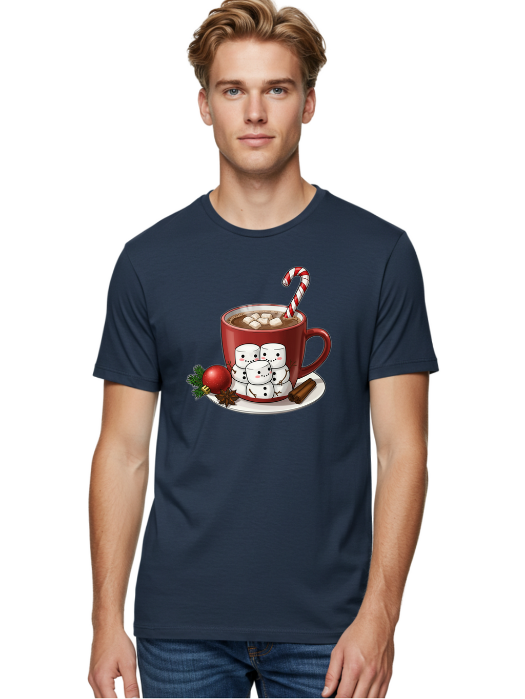 Hot-Chocolate-Snowman-Mug Men'S Graphic Tee, 100% Cotton, Comfortable Casual Summer Wear, Machine Washable, Vintage Camera, Old Camera, Antique Camera, Black Camera, Classic Photography, Photography Equipment, Nostalgic Device, Film Camera, Bak732