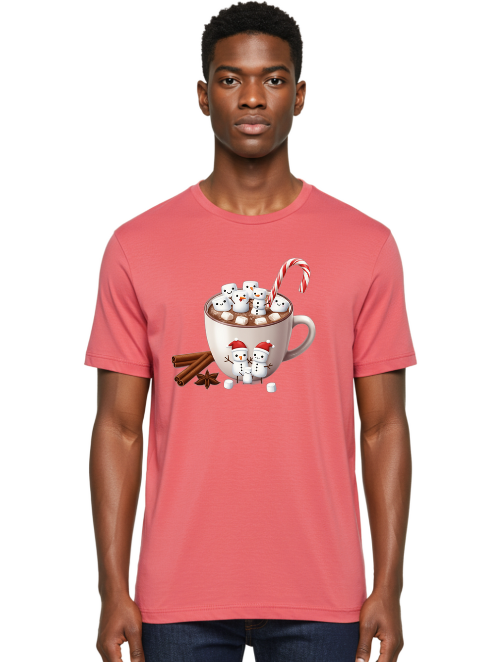 Hot-Chocolate-Snowmen-1 Men'S Graphic Tee, 100% Cotton, Comfortable Casual Summer Wear, Machine Washable, Vintage Camera, Old Camera, Antique Camera, Black Camera, Classic Photography, Photography Equipment, Nostalgic Device, Film Camera, Bak733