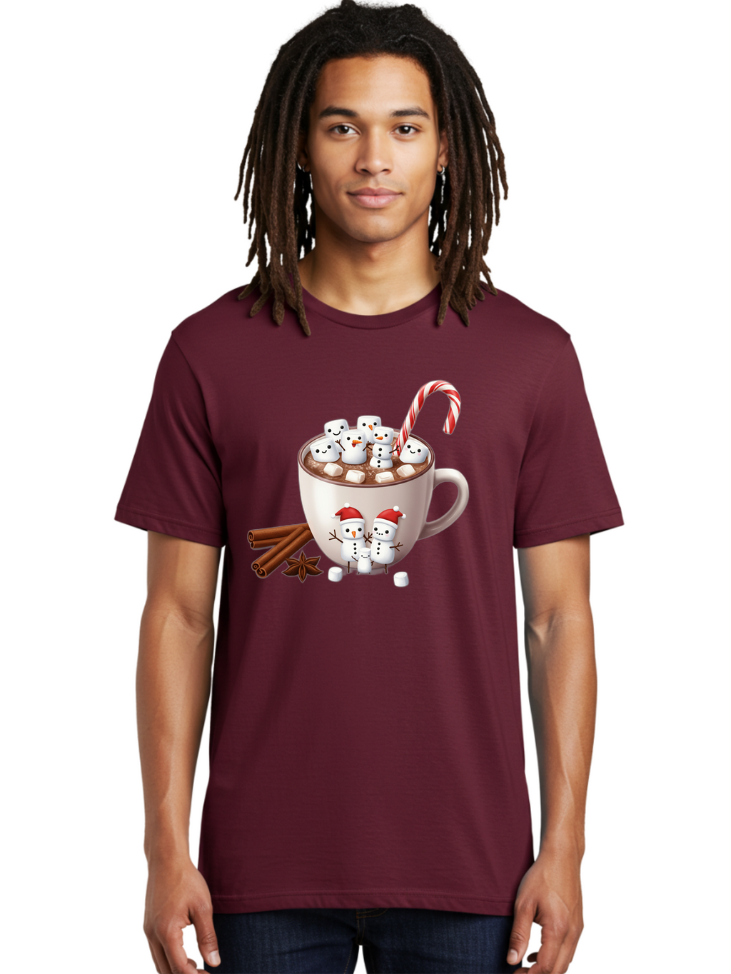 Hot-Chocolate-Snowmen-1 Men'S Graphic Tee, 100% Cotton, Comfortable Casual Summer Wear, Machine Washable, Vintage Camera, Old Camera, Antique Camera, Black Camera, Classic Photography, Photography Equipment, Nostalgic Device, Film Camera, Bak733