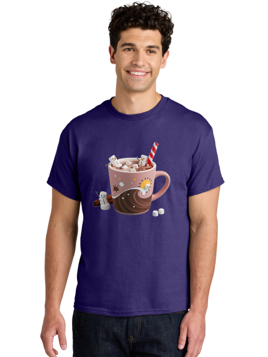 Hot-Chocolate-Snowmen Men'S Graphic Tee, 100% Cotton, Comfortable Casual Summer Wear, Machine Washable, Vintage Camera, Old Camera, Antique Camera, Black Camera, Classic Photography, Photography Equipment, Nostalgic Device, Film Camera, Bak734