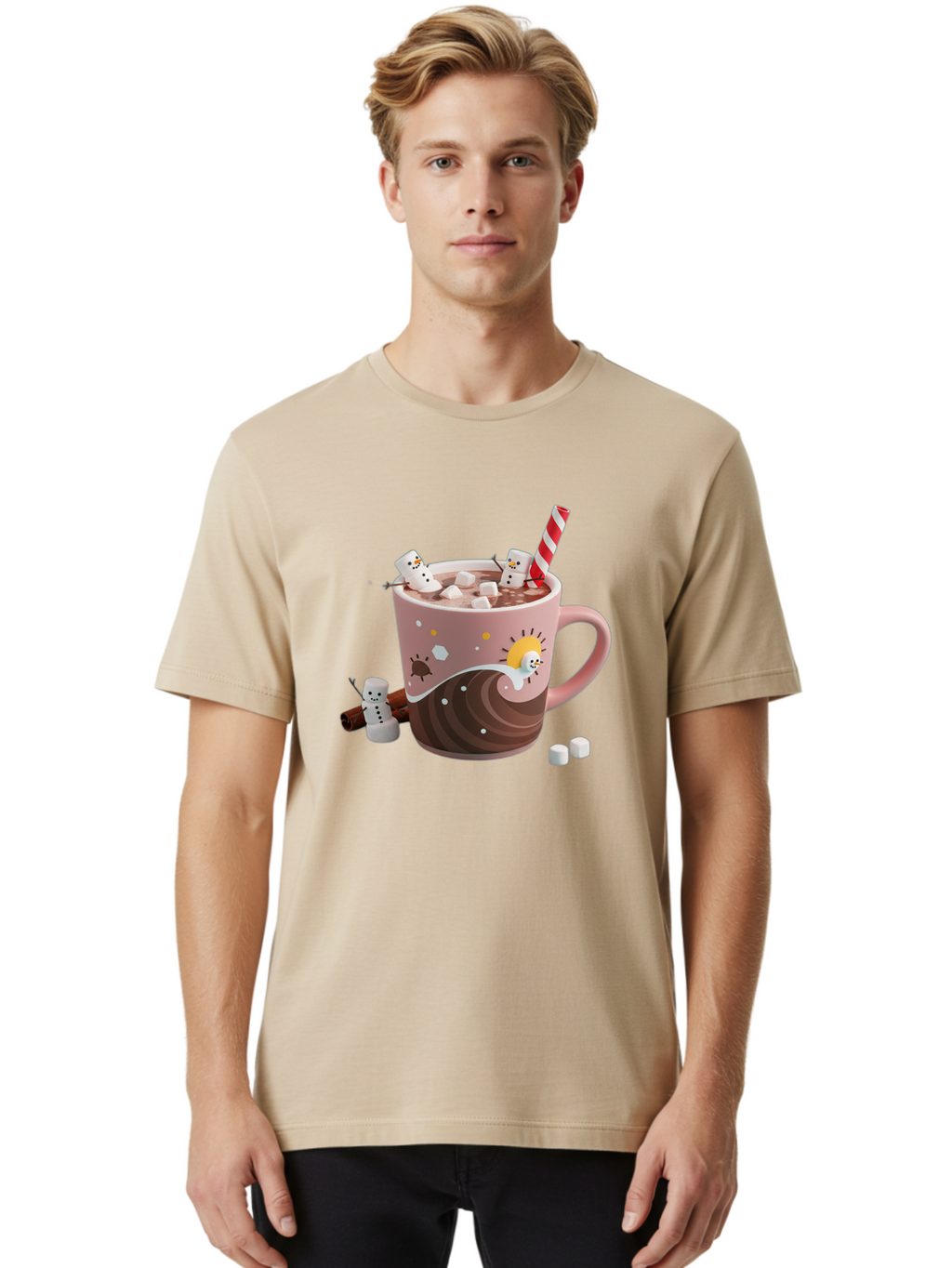 Hot-Chocolate-Snowmen Men'S Graphic Tee, 100% Cotton, Comfortable Casual Summer Wear, Machine Washable, Vintage Camera, Old Camera, Antique Camera, Black Camera, Classic Photography, Photography Equipment, Nostalgic Device, Film Camera, Bak734
