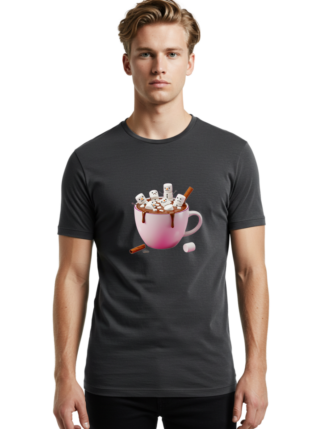 Hot-Chocolate Men'S Graphic Tee, 100% Cotton, Comfortable Casual Summer Wear, Machine Washable, Vintage Camera, Old Camera, Antique Camera, Black Camera, Classic Photography, Photography Equipment, Nostalgic Device, Film Camera, Camera Art Bak735