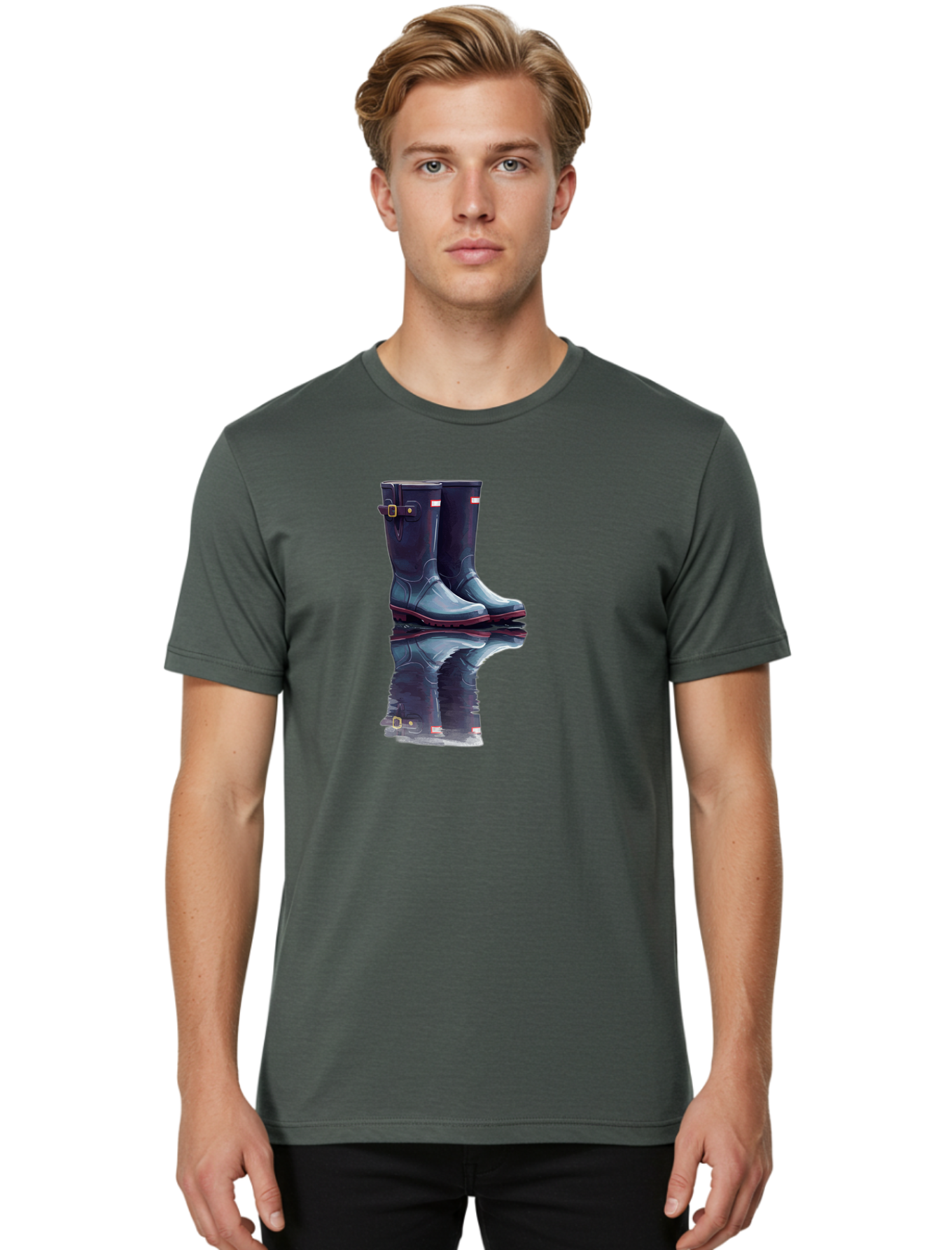 Hunter-Boots-1 Men'S Graphic Tee, 100% Cotton, Comfortable Casual Summer Wear, Machine Washable, Vintage Camera, Old Camera, Antique Camera, Black Camera, Classic Photography, Photography Equipment, Nostalgic Device, Film Camera, Camera Art Bak738
