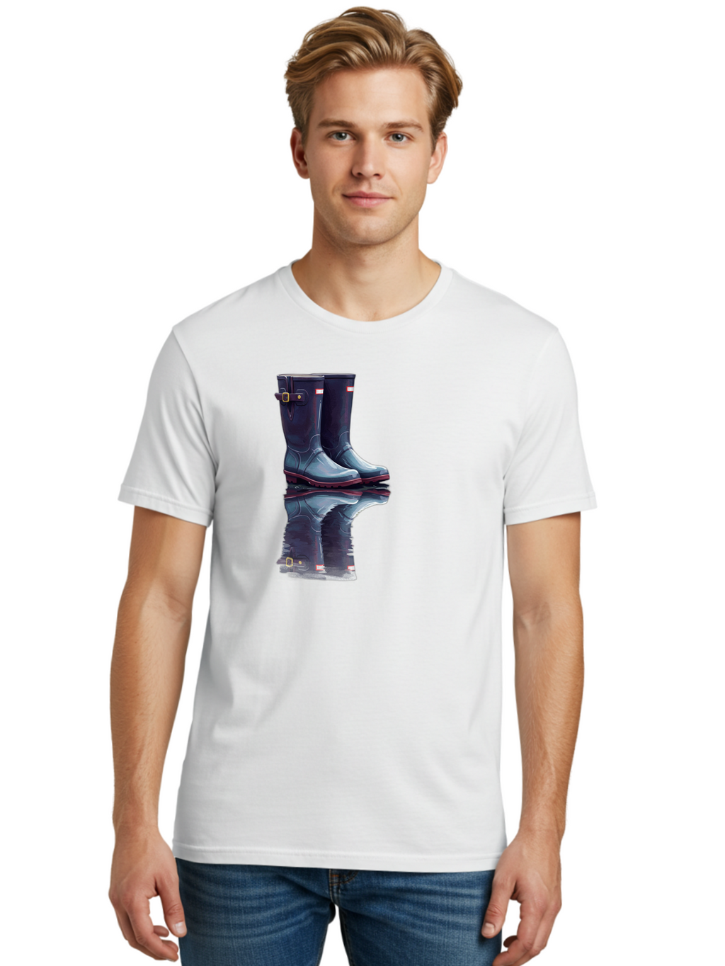 Hunter-Boots-1 Men'S Graphic Tee, 100% Cotton, Comfortable Casual Summer Wear, Machine Washable, Vintage Camera, Old Camera, Antique Camera, Black Camera, Classic Photography, Photography Equipment, Nostalgic Device, Film Camera, Camera Art Bak738