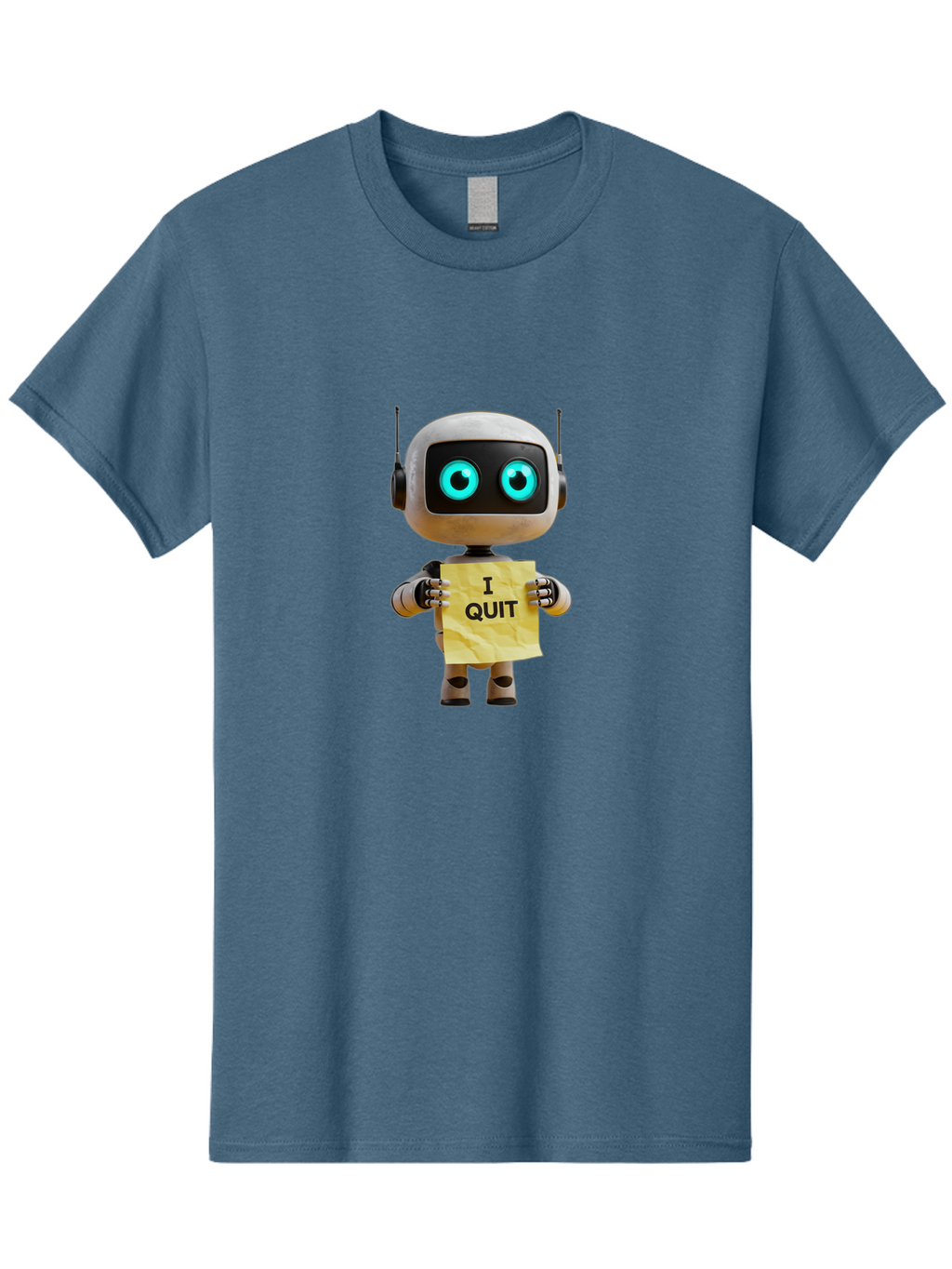I-Quit-Robot-2 Men'S Graphic Tee, 100% Cotton, Comfortable Casual Summer Wear, Machine Washable, Vintage Camera, Old Camera, Antique Camera, Black Camera, Classic Photography, Photography Equipment, Nostalgic Device, Film Camera, Camera Art Bak744
