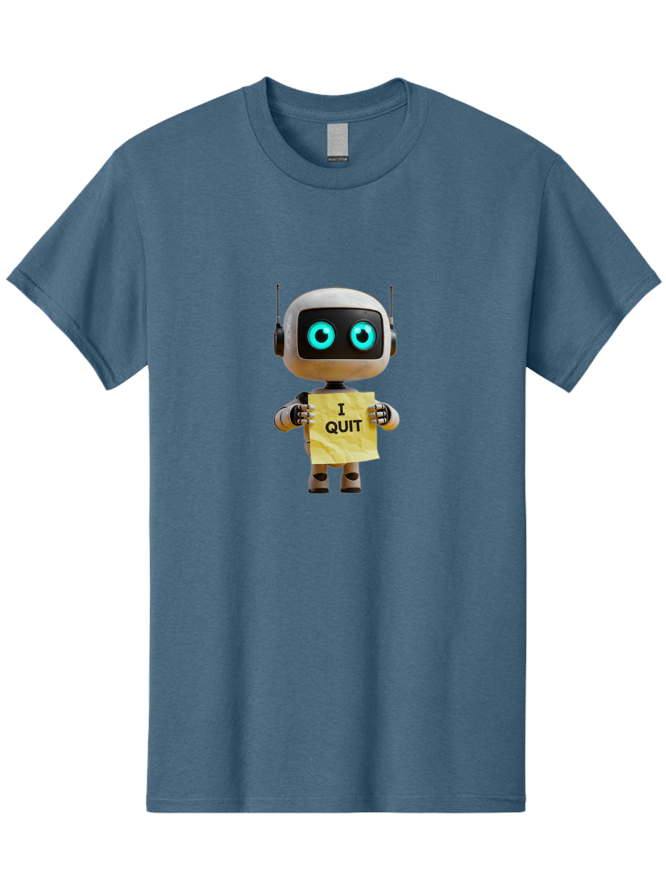 I-Quit-Robot-2 Men'S Graphic Tee, 100% Cotton, Comfortable Casual Summer Wear, Machine Washable, Vintage Camera, Old Camera, Antique Camera, Black Camera, Classic Photography, Photography Equipment, Nostalgic Device, Film Camera, Camera Art Bak744