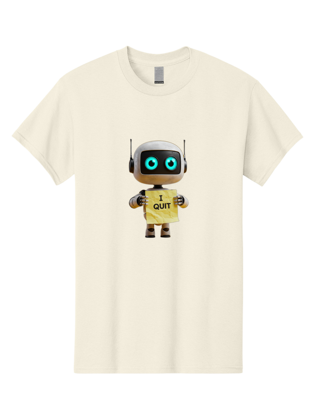 I-Quit-Robot-2 Men'S Graphic Tee, 100% Cotton, Comfortable Casual Summer Wear, Machine Washable, Vintage Camera, Old Camera, Antique Camera, Black Camera, Classic Photography, Photography Equipment, Nostalgic Device, Film Camera, Camera Art Bak744