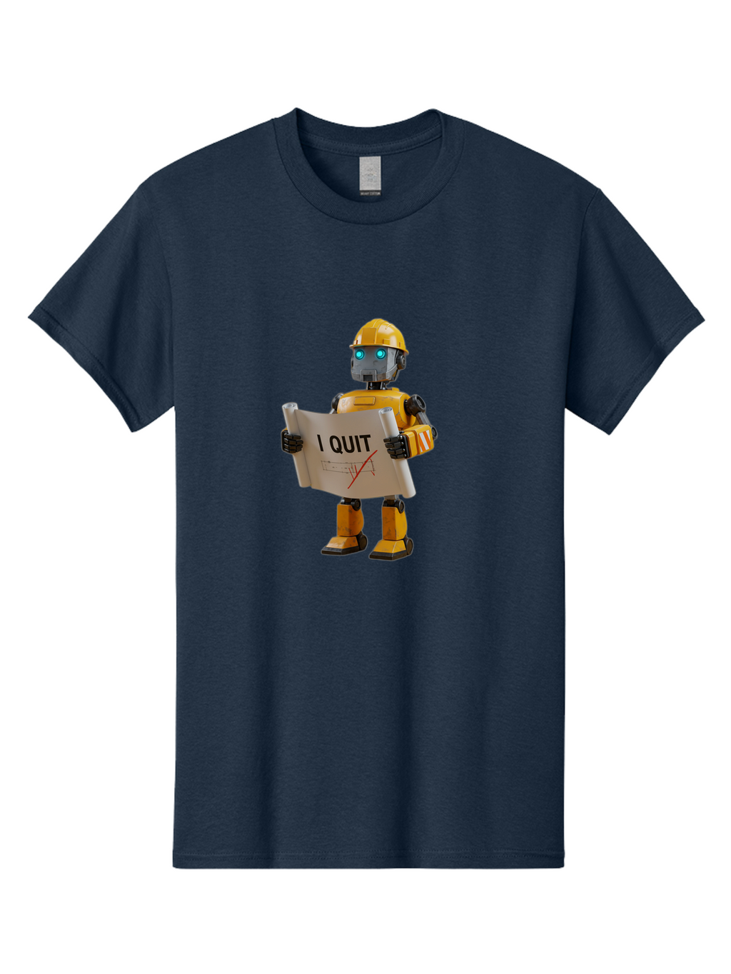 I-Quit-Robot-4 Men'S Graphic Tee, 100% Cotton, Comfortable Casual Summer Wear, Machine Washable, Vintage Camera, Old Camera, Antique Camera, Black Camera, Classic Photography, Photography Equipment, Nostalgic Device, Film Camera, Camera Art Bak746