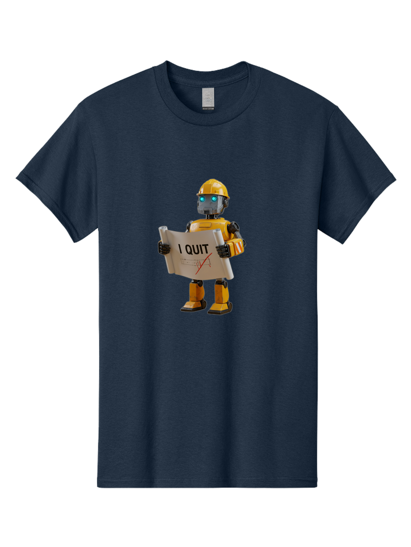 I-Quit-Robot-4 Men'S Graphic Tee, 100% Cotton, Comfortable Casual Summer Wear, Machine Washable, Vintage Camera, Old Camera, Antique Camera, Black Camera, Classic Photography, Photography Equipment, Nostalgic Device, Film Camera, Camera Art Bak746
