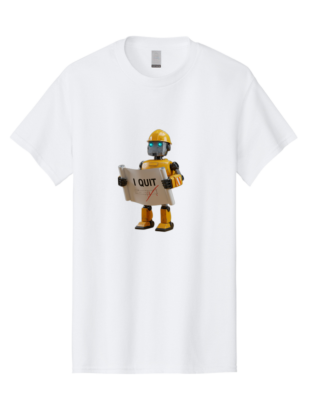 I-Quit-Robot-4 Men'S Graphic Tee, 100% Cotton, Comfortable Casual Summer Wear, Machine Washable, Vintage Camera, Old Camera, Antique Camera, Black Camera, Classic Photography, Photography Equipment, Nostalgic Device, Film Camera, Camera Art Bak746