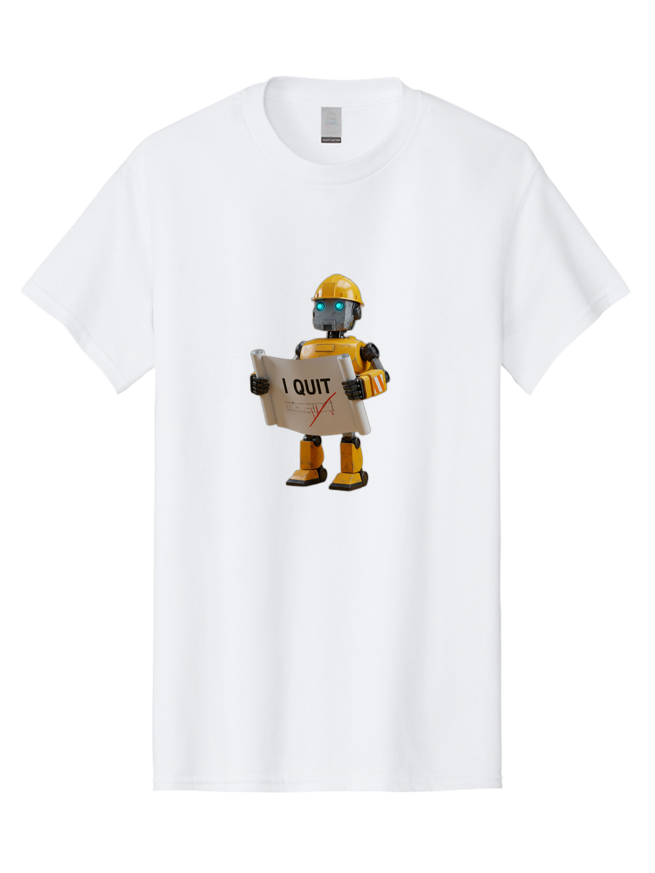 I-Quit-Robot-4 Men'S Graphic Tee, 100% Cotton, Comfortable Casual Summer Wear, Machine Washable, Vintage Camera, Old Camera, Antique Camera, Black Camera, Classic Photography, Photography Equipment, Nostalgic Device, Film Camera, Camera Art Bak746