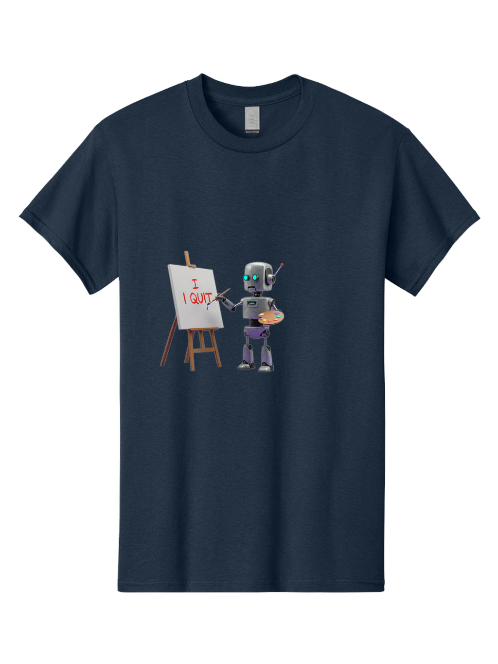 I-Quit-Robot-Painter Men'S Graphic Tee, 100% Cotton, Comfortable Casual Summer Wear, Machine Washable, Vintage Camera, Old Camera, Antique Camera, Black Camera, Classic Photography, Photography Equipment, Nostalgic Device, Film Camera, Bak748