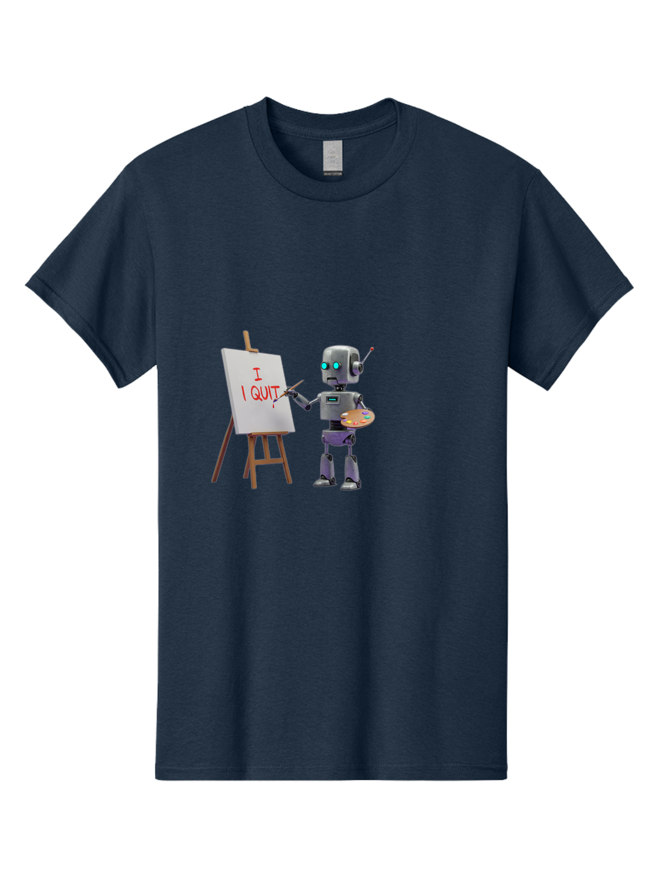I-Quit-Robot-Painter Men'S Graphic Tee, 100% Cotton, Comfortable Casual Summer Wear, Machine Washable, Vintage Camera, Old Camera, Antique Camera, Black Camera, Classic Photography, Photography Equipment, Nostalgic Device, Film Camera, Bak748