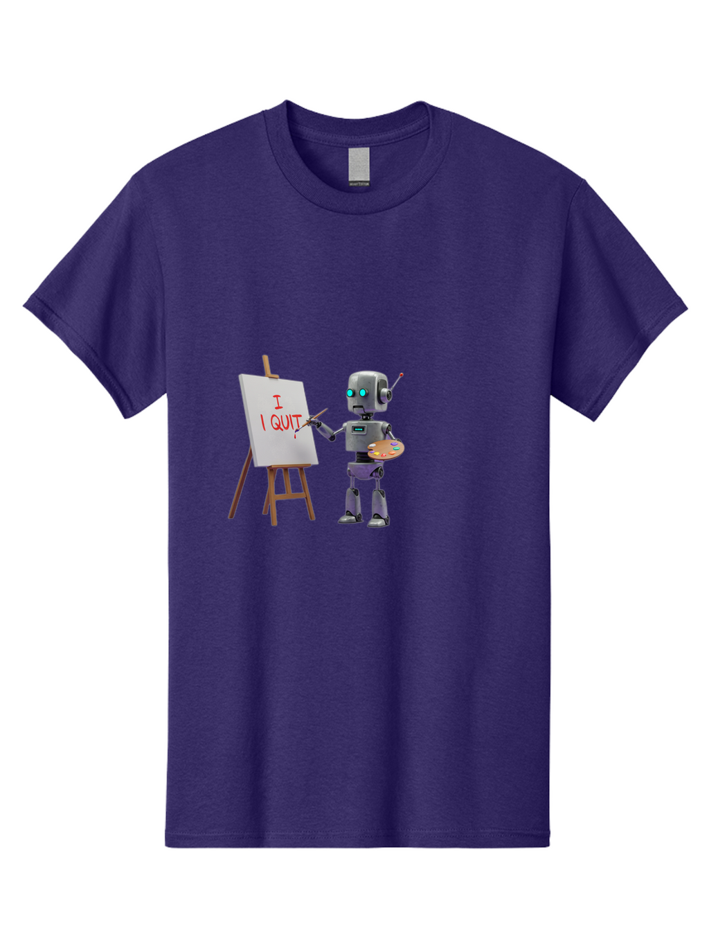 I-Quit-Robot-Painter Men'S Graphic Tee, 100% Cotton, Comfortable Casual Summer Wear, Machine Washable, Vintage Camera, Old Camera, Antique Camera, Black Camera, Classic Photography, Photography Equipment, Nostalgic Device, Film Camera, Bak748
