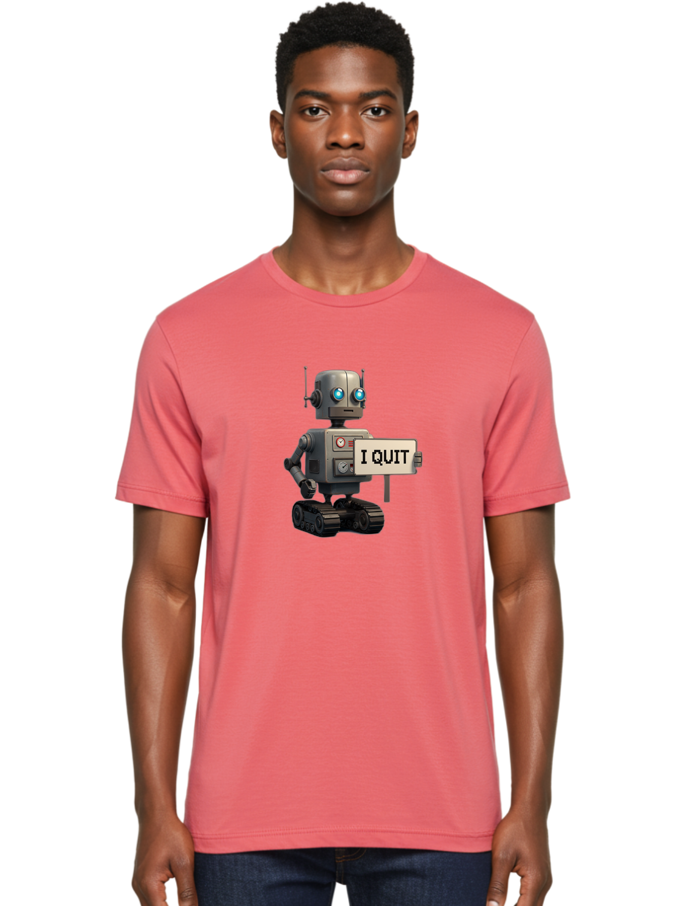 I-Quit-Robot Men'S Graphic Tee, 100% Cotton, Comfortable Casual Summer Wear, Machine Washable, Vintage Camera, Old Camera, Antique Camera, Black Camera, Classic Photography, Photography Equipment, Nostalgic Device, Film Camera, Camera Art Bak749