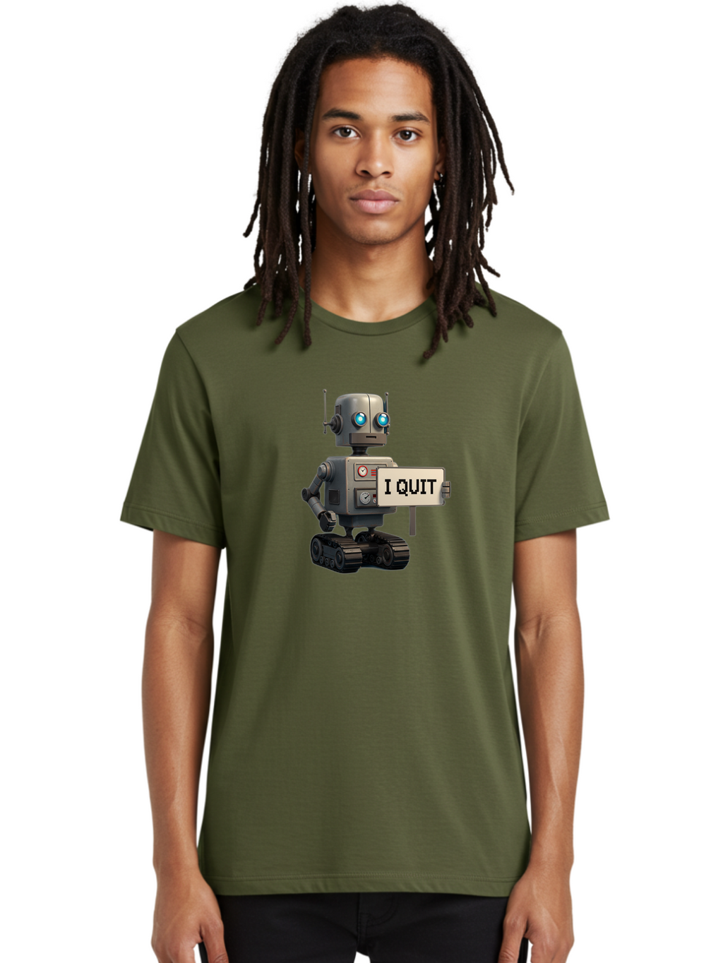 I-Quit-Robot Men'S Graphic Tee, 100% Cotton, Comfortable Casual Summer Wear, Machine Washable, Vintage Camera, Old Camera, Antique Camera, Black Camera, Classic Photography, Photography Equipment, Nostalgic Device, Film Camera, Camera Art Bak749