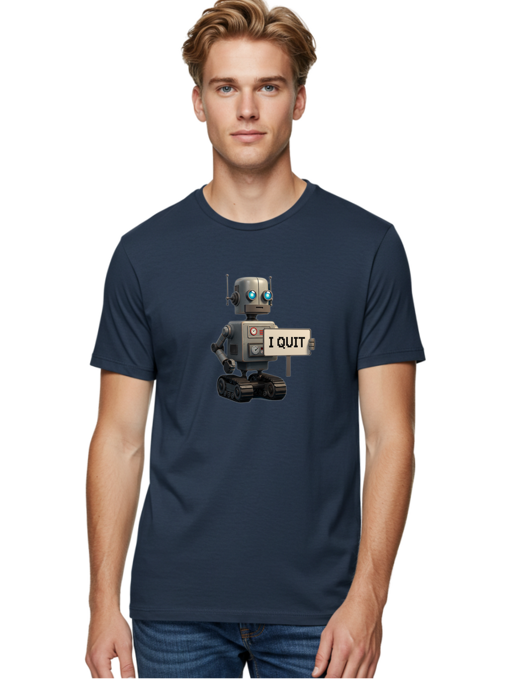 I-Quit-Robot Men'S Graphic Tee, 100% Cotton, Comfortable Casual Summer Wear, Machine Washable, Vintage Camera, Old Camera, Antique Camera, Black Camera, Classic Photography, Photography Equipment, Nostalgic Device, Film Camera, Camera Art Bak749