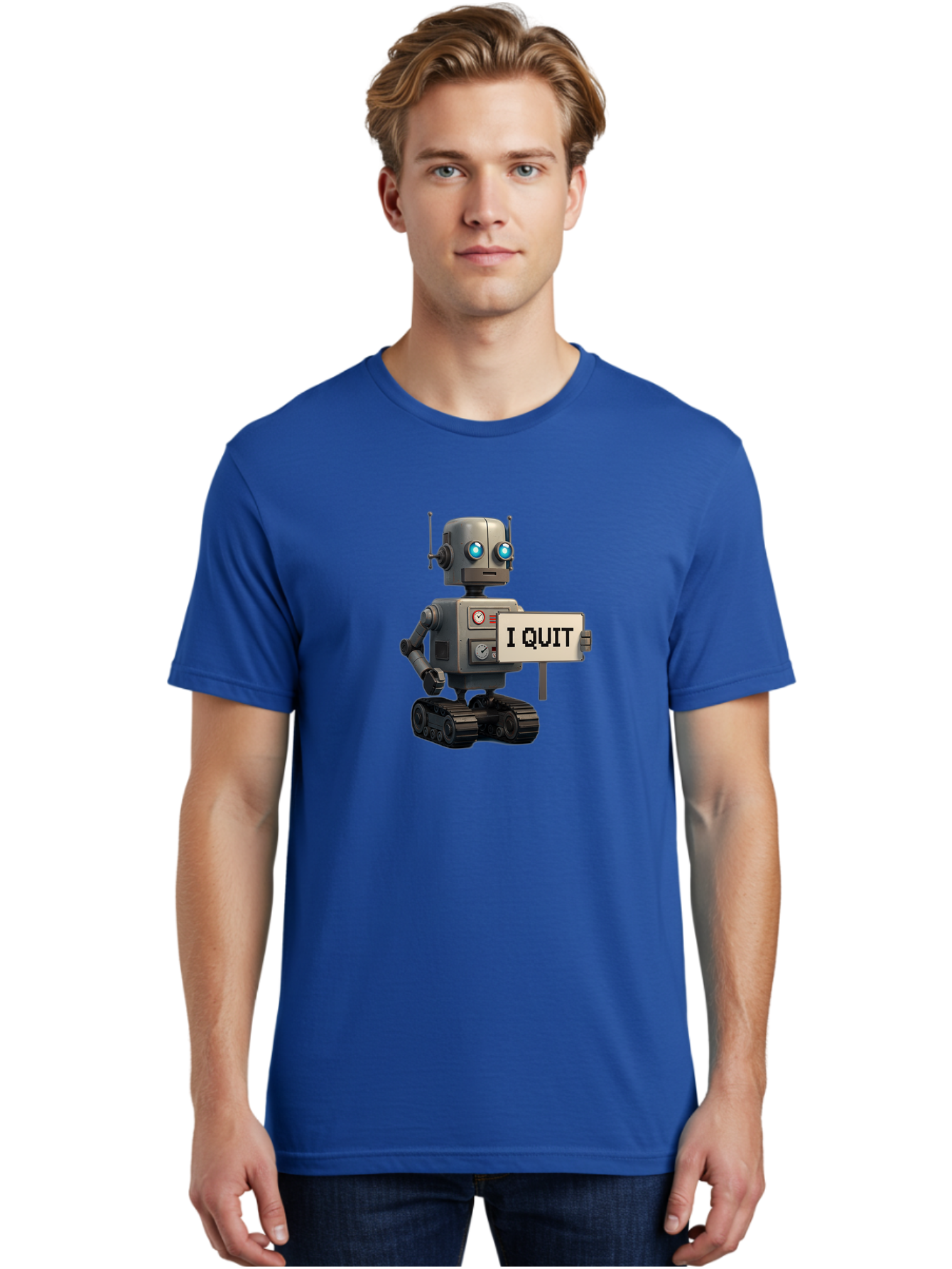 I-Quit-Robot Men'S Graphic Tee, 100% Cotton, Comfortable Casual Summer Wear, Machine Washable, Vintage Camera, Old Camera, Antique Camera, Black Camera, Classic Photography, Photography Equipment, Nostalgic Device, Film Camera, Camera Art Bak749