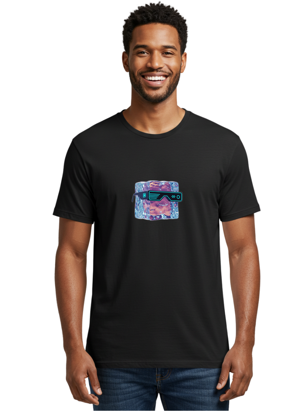 Ice-Cube-Vr-Goggles Men'S Graphic Tee, 100% Cotton, Comfortable Casual Summer Wear, Machine Washable, Vintage Camera, Old Camera, Antique Camera, Black Camera, Classic Photography, Photography Equipment, Nostalgic Device, Film Camera, Bak759