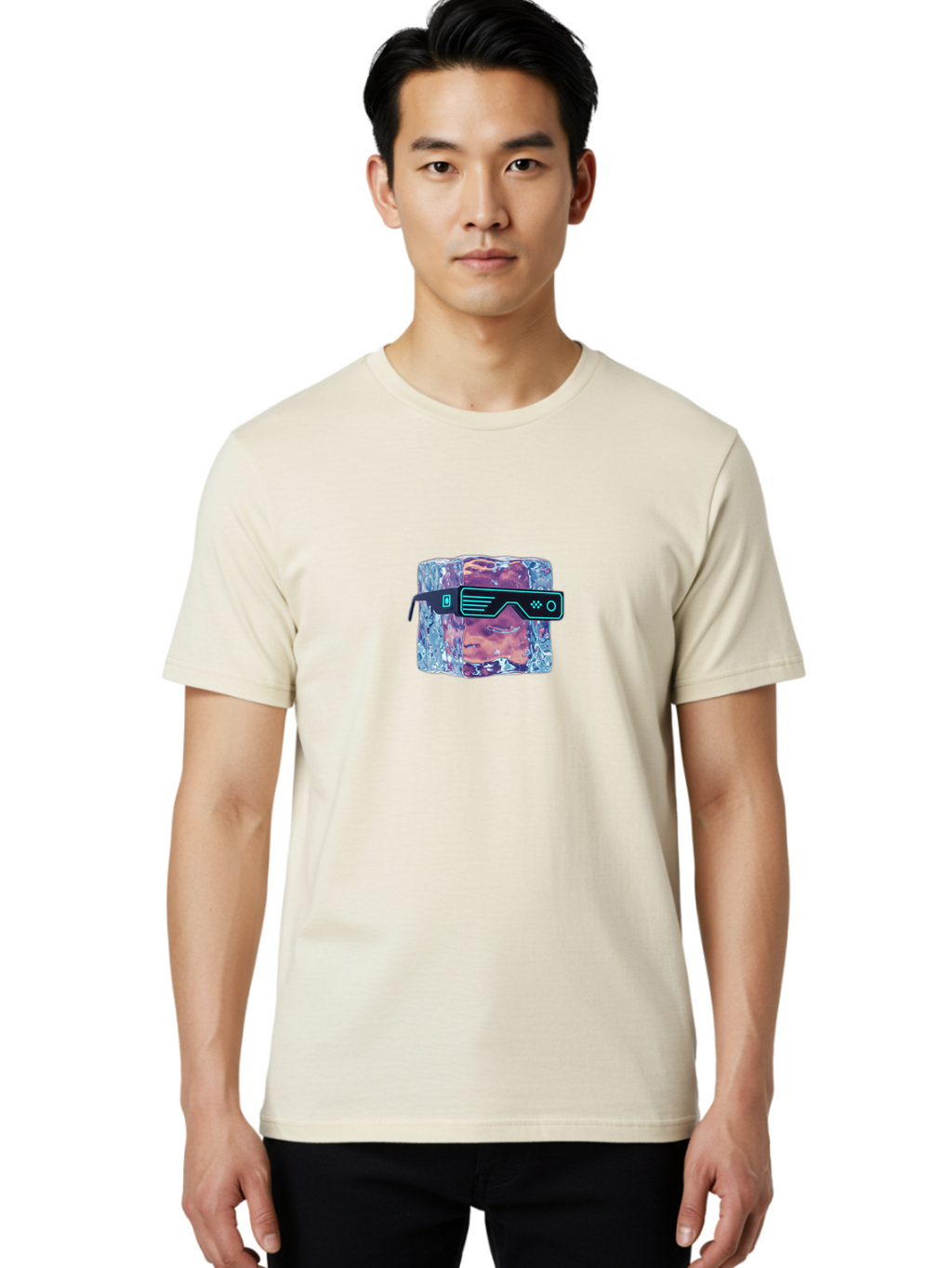 Ice-Cube-Vr-Goggles Men'S Graphic Tee, 100% Cotton, Comfortable Casual Summer Wear, Machine Washable, Vintage Camera, Old Camera, Antique Camera, Black Camera, Classic Photography, Photography Equipment, Nostalgic Device, Film Camera, Bak759