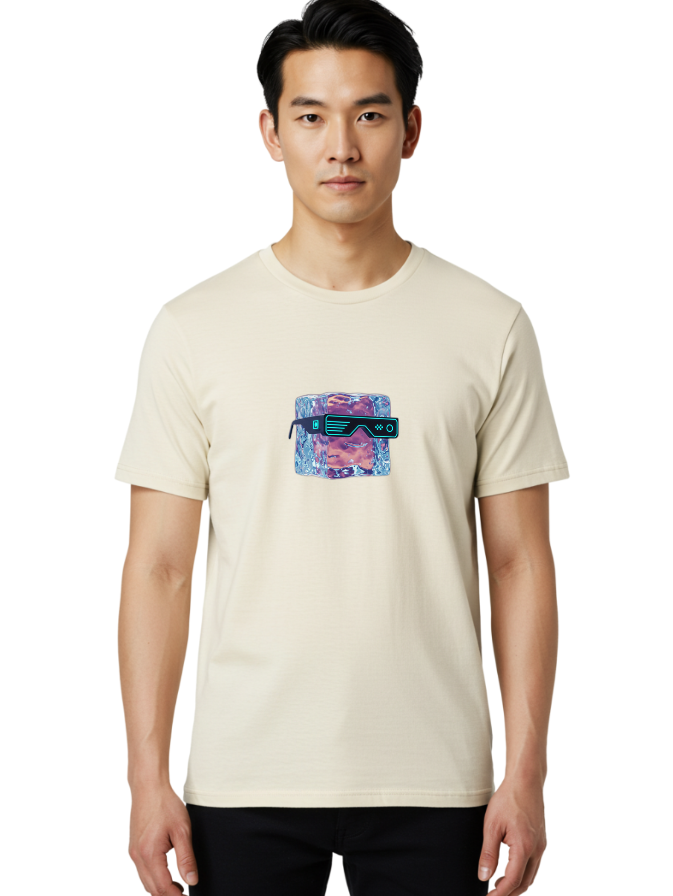 Ice-Cube-Vr-Goggles Men'S Graphic Tee, 100% Cotton, Comfortable Casual Summer Wear, Machine Washable, Vintage Camera, Old Camera, Antique Camera, Black Camera, Classic Photography, Photography Equipment, Nostalgic Device, Film Camera, Bak759