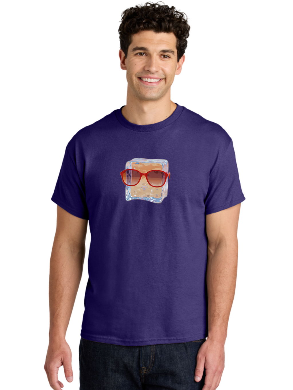 Ice-Cube-With-Red-Sunglasses Men'S Graphic Tee, 100% Cotton, Comfortable Casual Summer Wear, Machine Washable, Vintage Camera, Old Camera, Antique Camera, Black Camera, Classic Photography, Photography Equipment, Nostalgic Device, Film Camera, Bak761