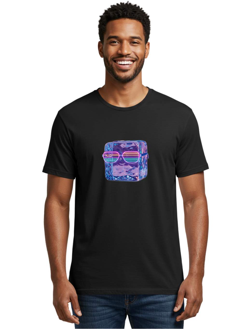 Ice-Cube-With-Sunglasses-1 Men'S Graphic Tee, 100% Cotton, Comfortable Casual Summer Wear, Machine Washable, Vintage Camera, Old Camera, Antique Camera, Black Camera, Classic Photography, Photography Equipment, Nostalgic Device, Film Camera, Bak762