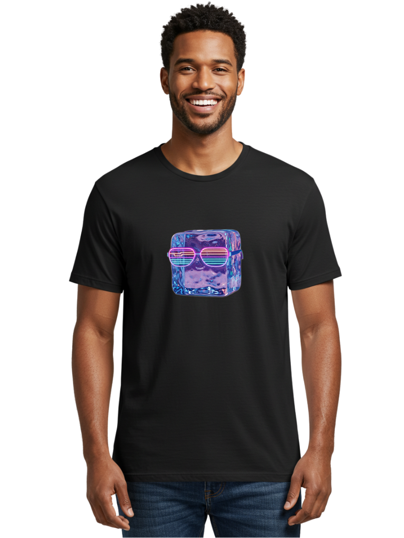 Ice-Cube-With-Sunglasses-1 Men'S Graphic Tee, 100% Cotton, Comfortable Casual Summer Wear, Machine Washable, Vintage Camera, Old Camera, Antique Camera, Black Camera, Classic Photography, Photography Equipment, Nostalgic Device, Film Camera, Bak762