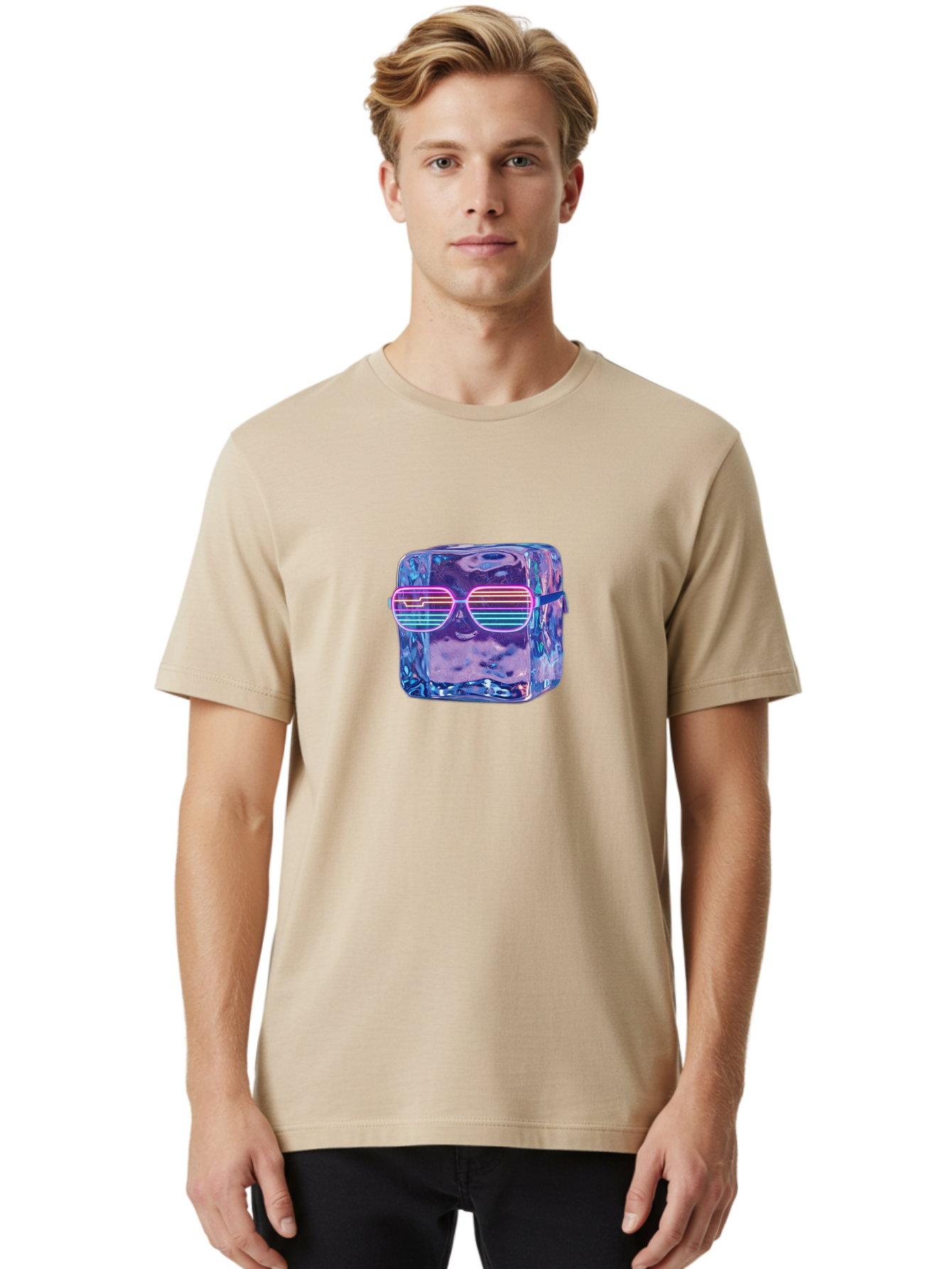 Ice-Cube-With-Sunglasses-1 Men'S Graphic Tee, 100% Cotton, Comfortable Casual Summer Wear, Machine Washable, Vintage Camera, Old Camera, Antique Camera, Black Camera, Classic Photography, Photography Equipment, Nostalgic Device, Film Camera, Bak762