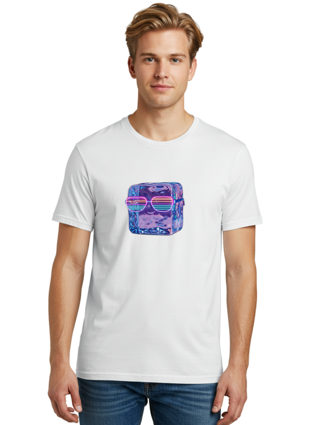 Ice-Cube-With-Sunglasses-1 Men'S Graphic Tee, 100% Cotton, Comfortable Casual Summer Wear, Machine Washable, Vintage Camera, Old Camera, Antique Camera, Black Camera, Classic Photography, Photography Equipment, Nostalgic Device, Film Camera, Bak762
