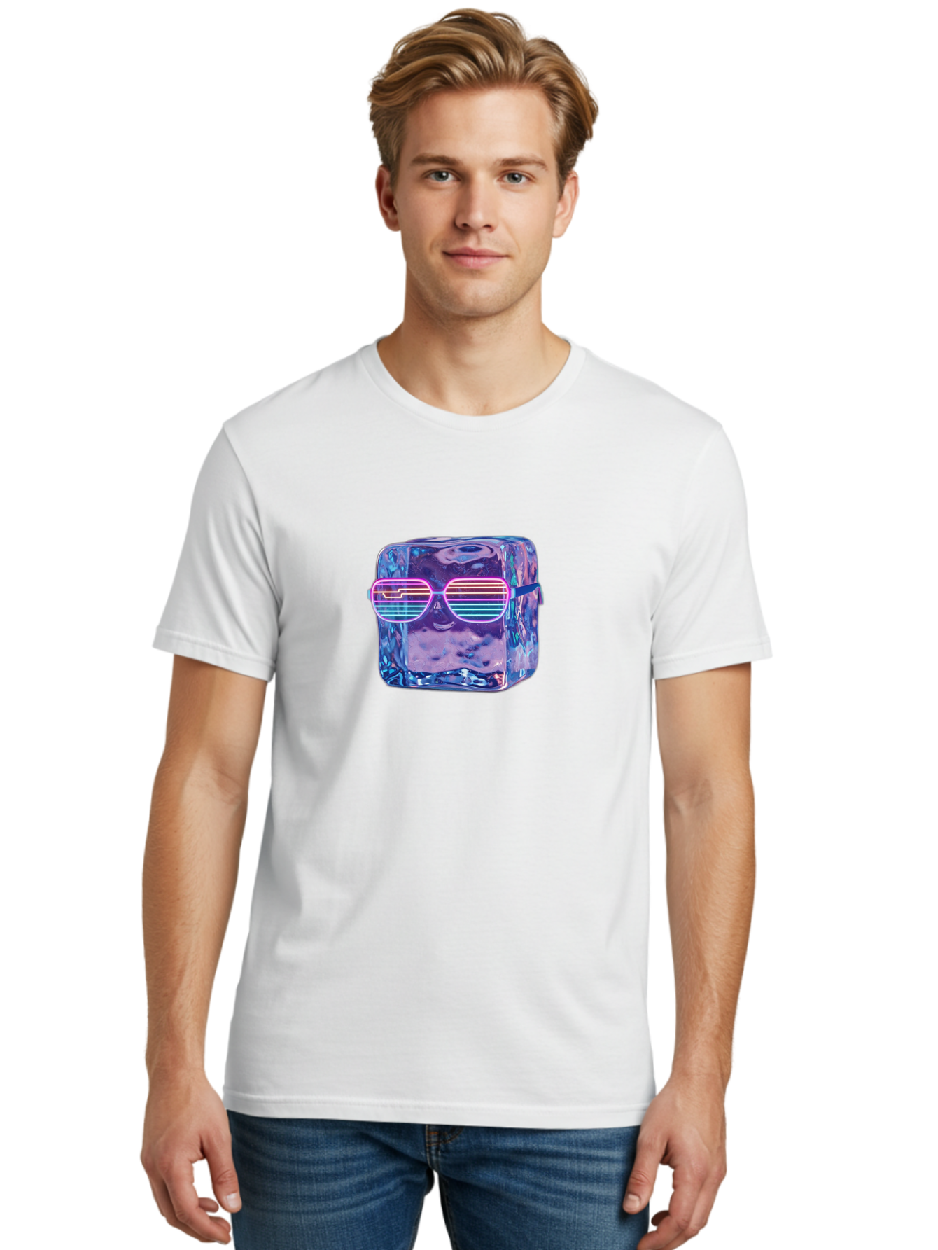 Ice-Cube-With-Sunglasses-1 Men'S Graphic Tee, 100% Cotton, Comfortable Casual Summer Wear, Machine Washable, Vintage Camera, Old Camera, Antique Camera, Black Camera, Classic Photography, Photography Equipment, Nostalgic Device, Film Camera, Bak762