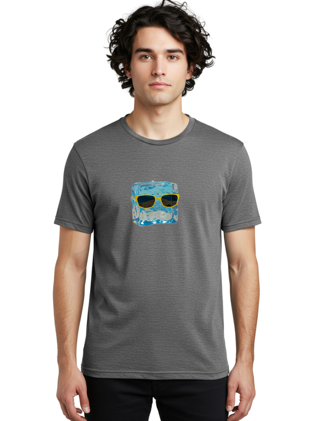 Ice-Cube-With-Sunglasses-2 Men'S Graphic Tee, 100% Cotton, Comfortable Casual Summer Wear, Machine Washable, Vintage Camera, Old Camera, Antique Camera, Black Camera, Classic Photography, Photography Equipment, Nostalgic Device, Film Camera, Bak763