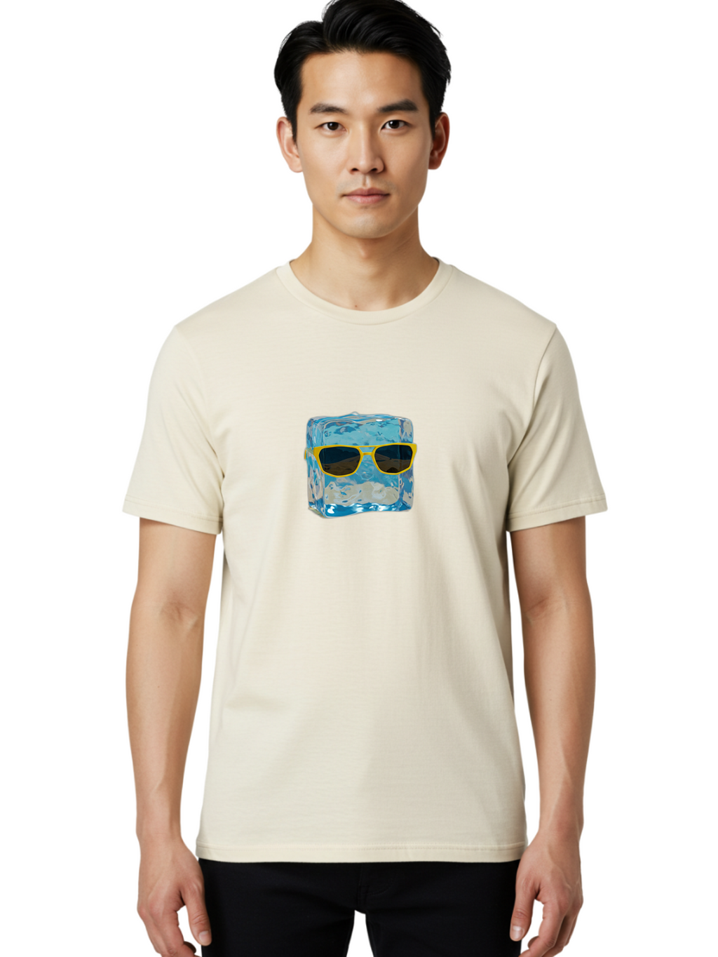 Ice-Cube-With-Sunglasses-2 Men'S Graphic Tee, 100% Cotton, Comfortable Casual Summer Wear, Machine Washable, Vintage Camera, Old Camera, Antique Camera, Black Camera, Classic Photography, Photography Equipment, Nostalgic Device, Film Camera, Bak763