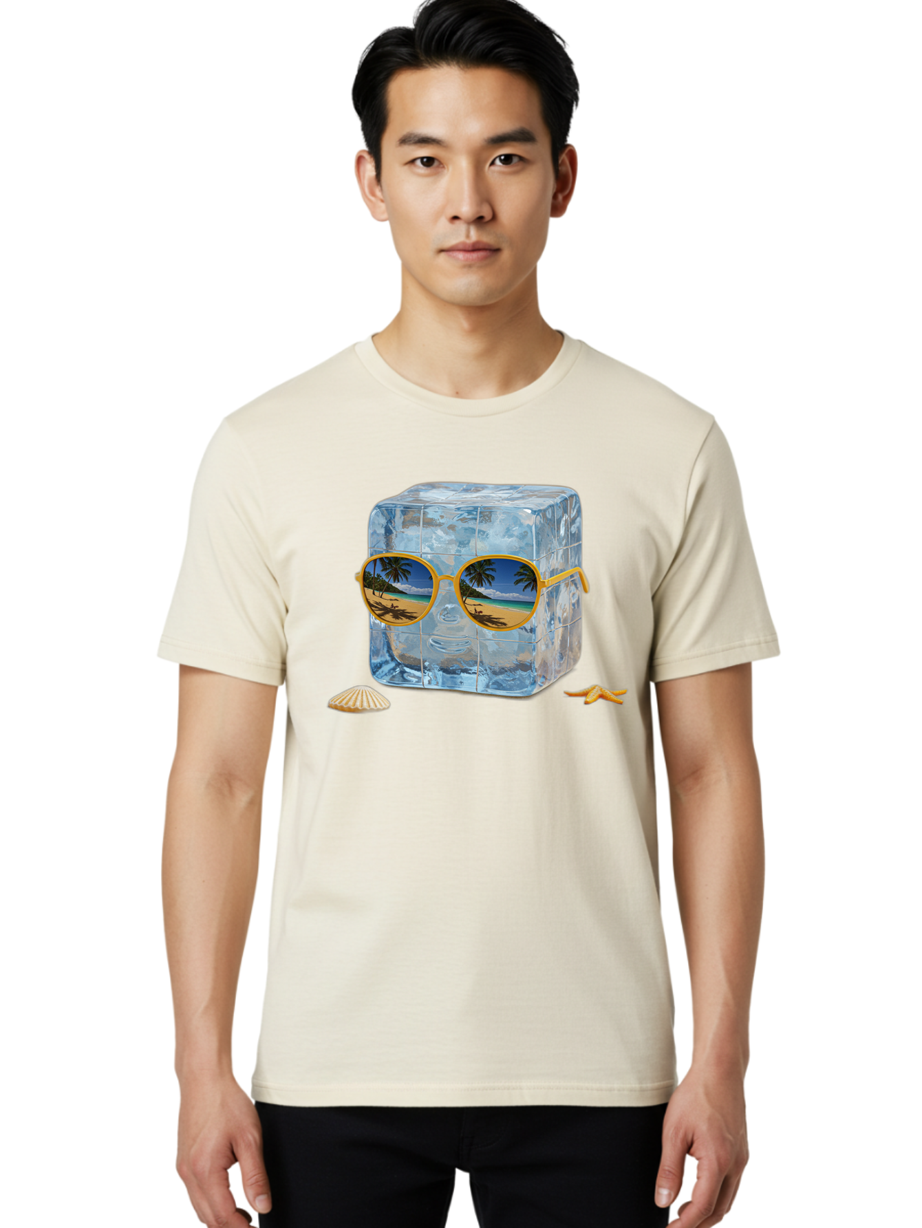 Ice-Cube-With-Sunglasses-3 Men'S Graphic Tee, 100% Cotton, Comfortable Casual Summer Wear, Machine Washable, Vintage Camera, Old Camera, Antique Camera, Black Camera, Classic Photography, Photography Equipment, Nostalgic Device, Film Camera, Bak764