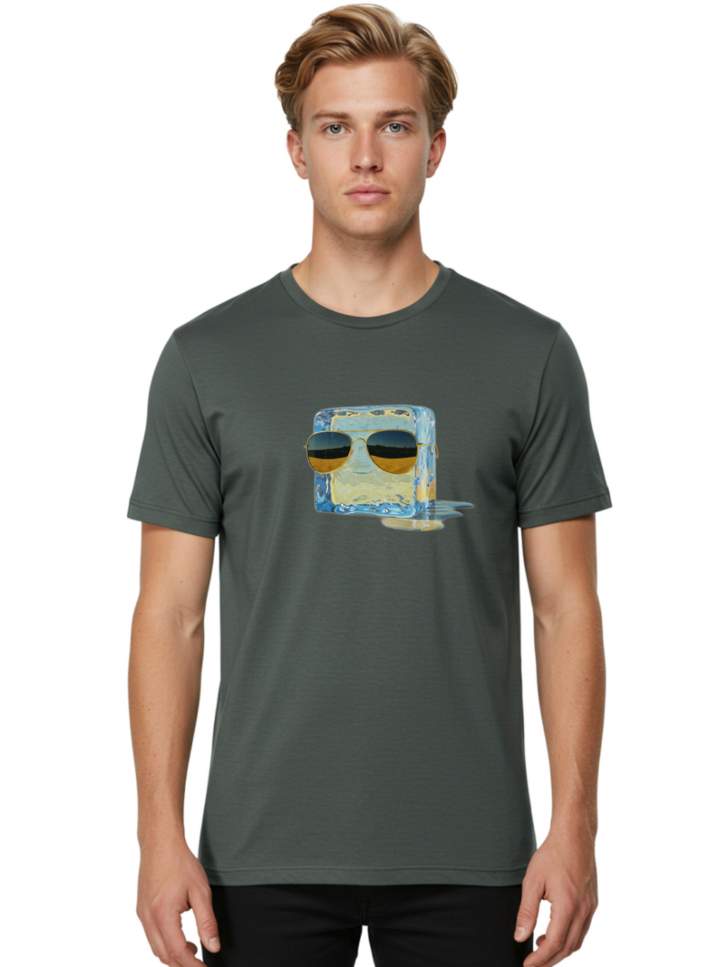 Ice-Cube-With-Sunglasses Men'S Graphic Tee, 100% Cotton, Comfortable Casual Summer Wear, Machine Washable, Vintage Camera, Old Camera, Antique Camera, Black Camera, Classic Photography, Photography Equipment, Nostalgic Device, Film Camera, Bak765