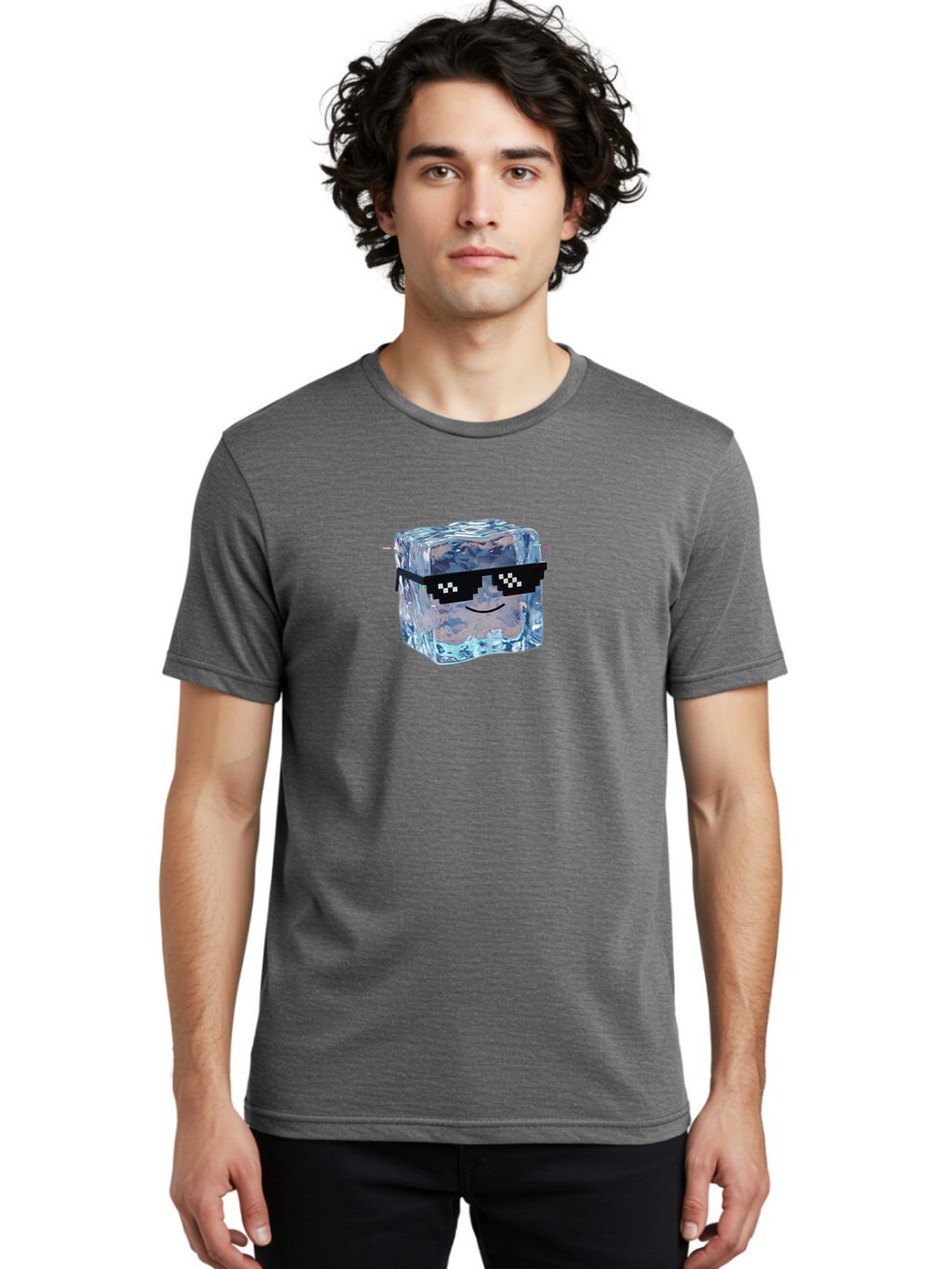 Ice-Cube-With-Thumbs-Up Men'S Graphic Tee, 100% Cotton, Comfortable Casual Summer Wear, Machine Washable, Vintage Camera, Old Camera, Antique Camera, Black Camera, Classic Photography, Photography Equipment, Nostalgic Device, Film Camera, Bak766