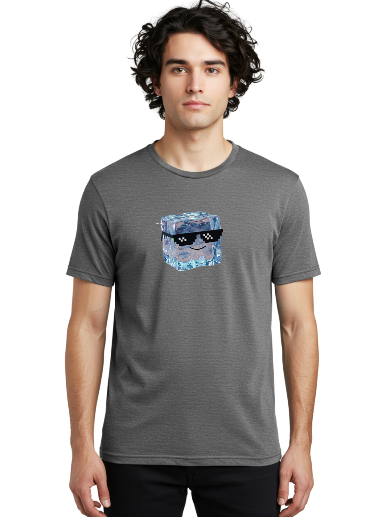 Ice-Cube-With-Thumbs-Up Men'S Graphic Tee, 100% Cotton, Comfortable Casual Summer Wear, Machine Washable, Vintage Camera, Old Camera, Antique Camera, Black Camera, Classic Photography, Photography Equipment, Nostalgic Device, Film Camera, Bak766