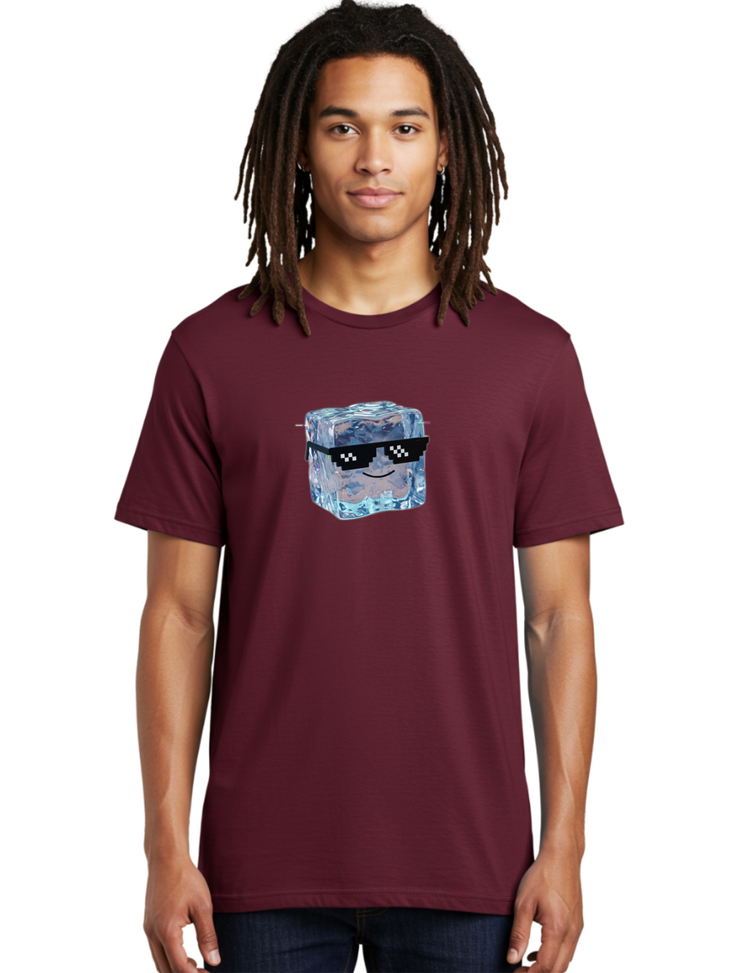 Ice-Cube-With-Thumbs-Up Men'S Graphic Tee, 100% Cotton, Comfortable Casual Summer Wear, Machine Washable, Vintage Camera, Old Camera, Antique Camera, Black Camera, Classic Photography, Photography Equipment, Nostalgic Device, Film Camera, Bak766
