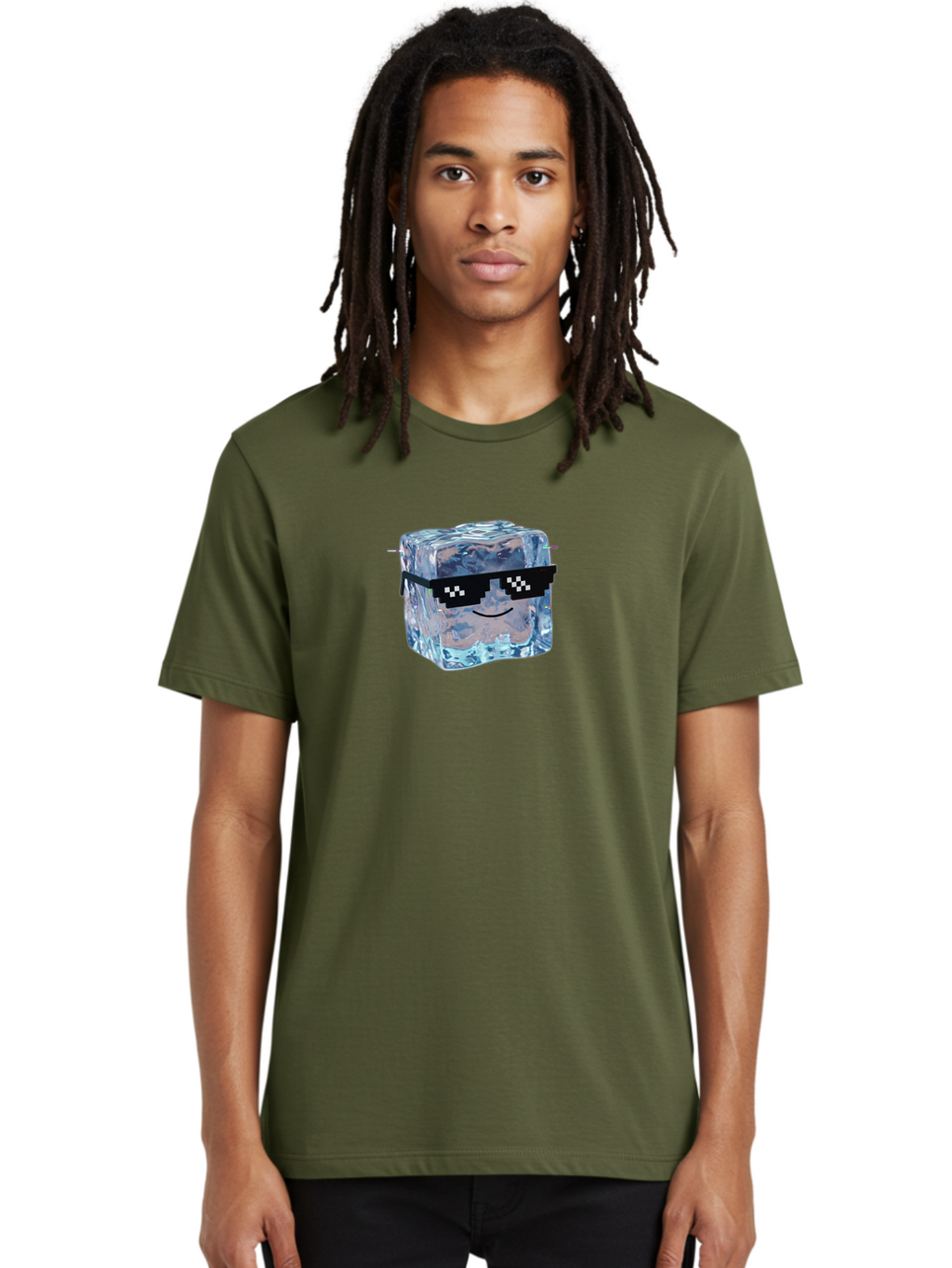 Ice-Cube-With-Thumbs-Up Men'S Graphic Tee, 100% Cotton, Comfortable Casual Summer Wear, Machine Washable, Vintage Camera, Old Camera, Antique Camera, Black Camera, Classic Photography, Photography Equipment, Nostalgic Device, Film Camera, Bak766