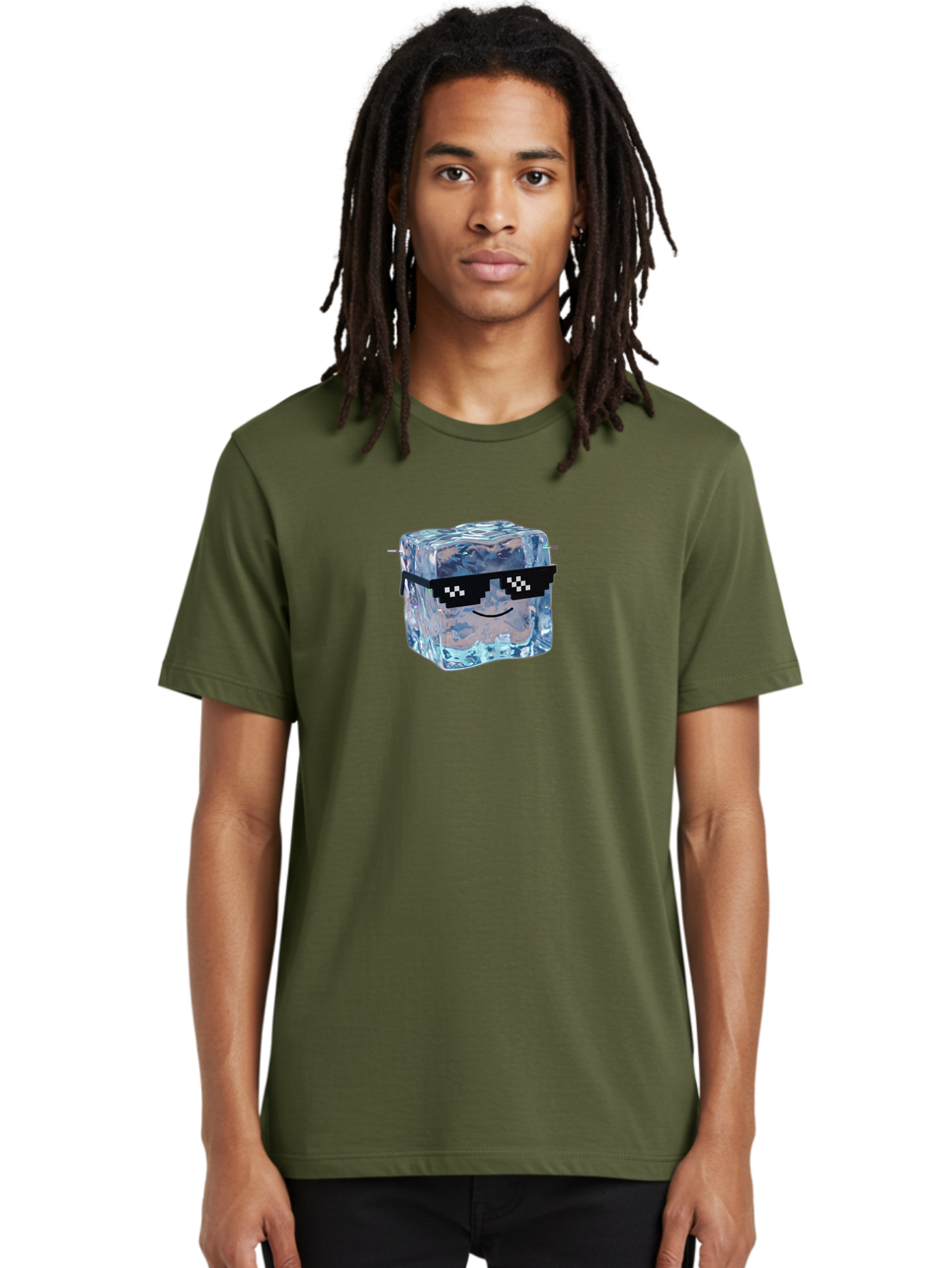 Ice-Cube-With-Thumbs-Up Men'S Graphic Tee, 100% Cotton, Comfortable Casual Summer Wear, Machine Washable, Vintage Camera, Old Camera, Antique Camera, Black Camera, Classic Photography, Photography Equipment, Nostalgic Device, Film Camera, Bak766