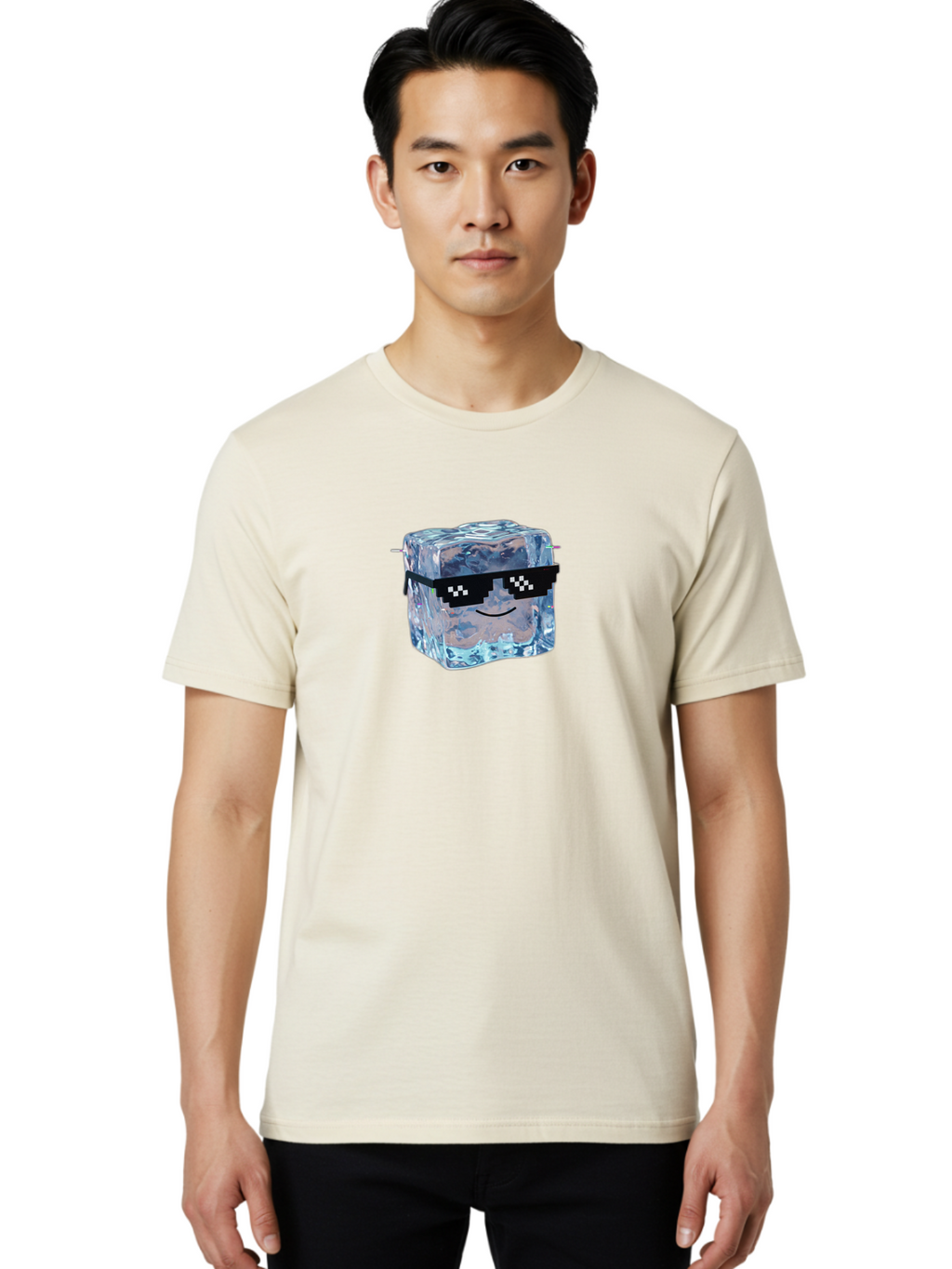 Ice-Cube-With-Thumbs-Up Men'S Graphic Tee, 100% Cotton, Comfortable Casual Summer Wear, Machine Washable, Vintage Camera, Old Camera, Antique Camera, Black Camera, Classic Photography, Photography Equipment, Nostalgic Device, Film Camera, Bak766